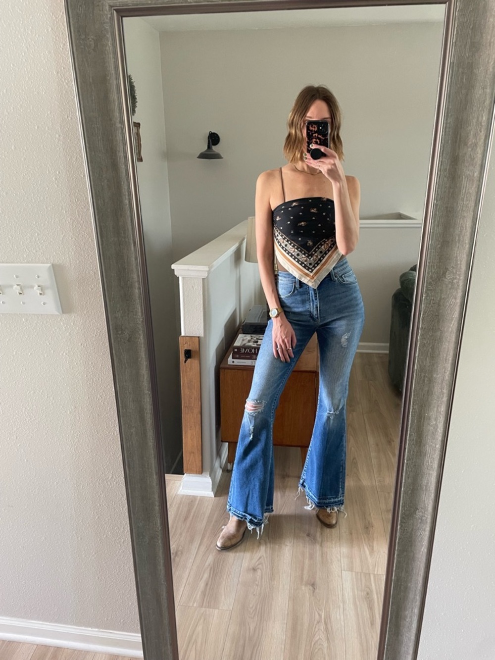 Lee Women’s Distressed Flare Jeans - Blue